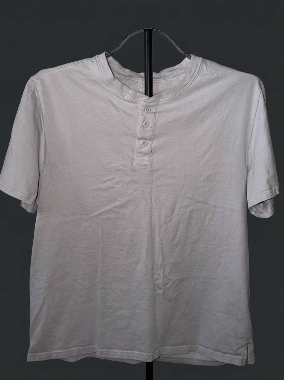 GAP Light Gray Short-Sleeve Henley Shirt
